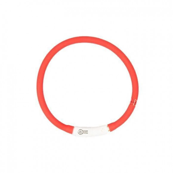 Duvo Anneau Lumineux Seecurity Flash Light Ring Usb Silicone - 45 Cm - Rouge - Pour Chien