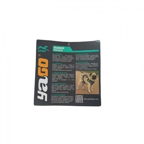 Yago Harnais Sport Pour Chien, Couleur Gris, Reglable Taille M 69-80 Cm, Tissu Waterproof Impermeable