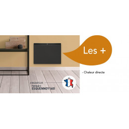 Panneau rayonnant Edison horizontal 1000W gris