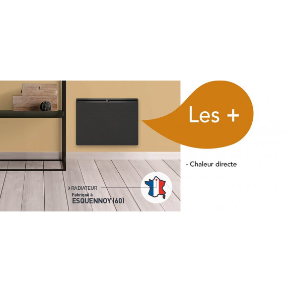 Panneau rayonnant Edison horizontal 1000W gris