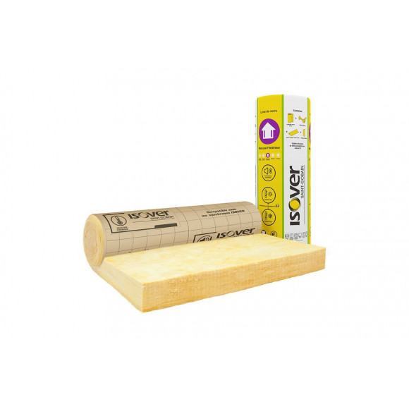 Rouleau laine de verre Murs kraft, 2.7x1.2m, 120mm, R 3.75