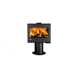 Poêle à bois 8kW Muro.01 chauffage centrale black matt