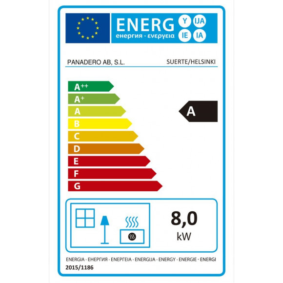 Poêle à bois Helsinki 8kW, 100m2