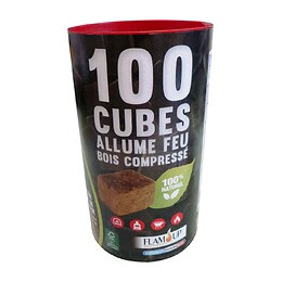 Allume-feu bois compressé 100% naturel, boîte 100 cubes