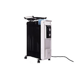 Radiateur Bain D'huile 2500w Avec Corde À Linge Et Réservoir D'humidification
