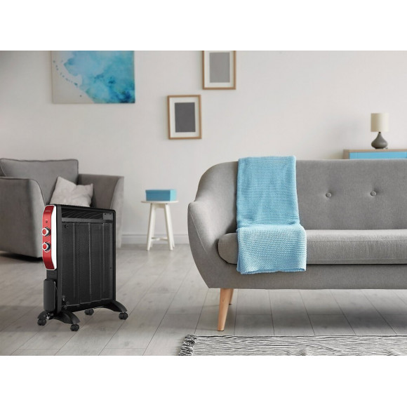 Chauffe-radiateur Électrique Électrique Avec Panneau Mica Noir Avec Roues