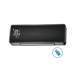 Chauffage Mural Split Céramique 2000 W Avec Façade En Verre Noir Avec Commande Wifi Et Minuterie