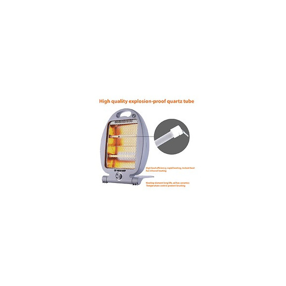 Chauffage Électrique Quartz 800w. Gris