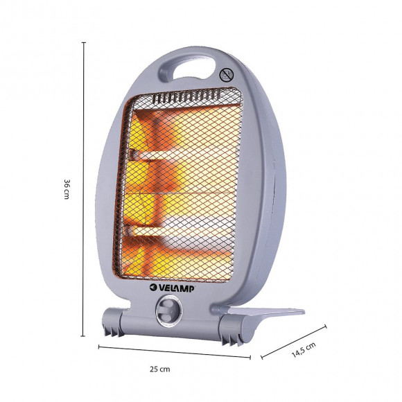 Chauffage Électrique Quartz 800w. Gris