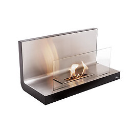 Cheminée Bio Éthanol Mural En Verre Et Inox