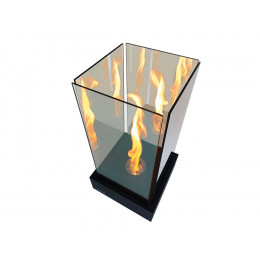 Cheminée De Table, Une Flamme Torsadée Comme Une Tornade Superbe, Effet À L'infini Avec Verre Trempé