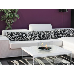 Cheminée Bioéthanol De Table Double Flamme Avec Verre Trempé