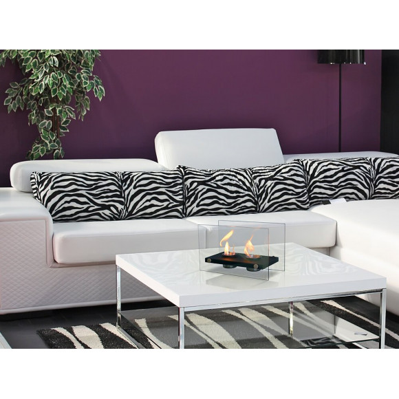 Cheminée Bioéthanol De Table Double Flamme Avec Verre Trempé