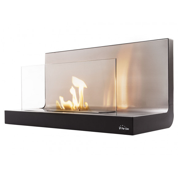 Cheminée Bio Éthanol Mural En Verre Et Inox