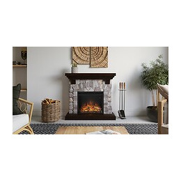 Cheminée Électrique Décorative "reino" Pierre Grise - Powerflame