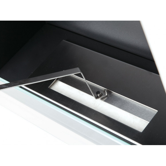 Cheminée Murale Bio-éthanol Laquée Blanc Avec Verre De Protection