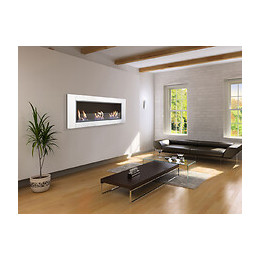 Cheminée Bioéthanol Murale En Acier Inoxydable Extra Large Avec 3 Feux Et Verre Trempé