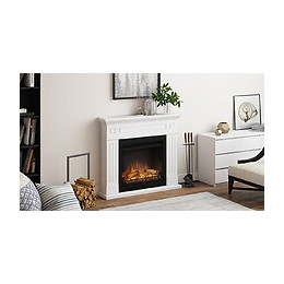 Cheminée Électrique Décorative "larsen" Blanche - Powerflame