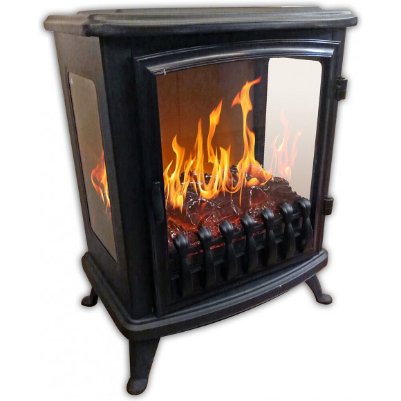 Cheminée Électrique "fire Glass" - Noire