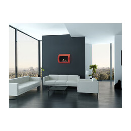 Cheminée Bioéthanol Murale Avec Face Avant Incurvée Couleur Rouge