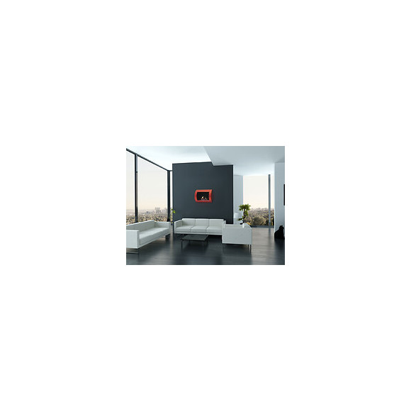 Cheminée Bioéthanol Murale Avec Face Avant Incurvée Couleur Rouge