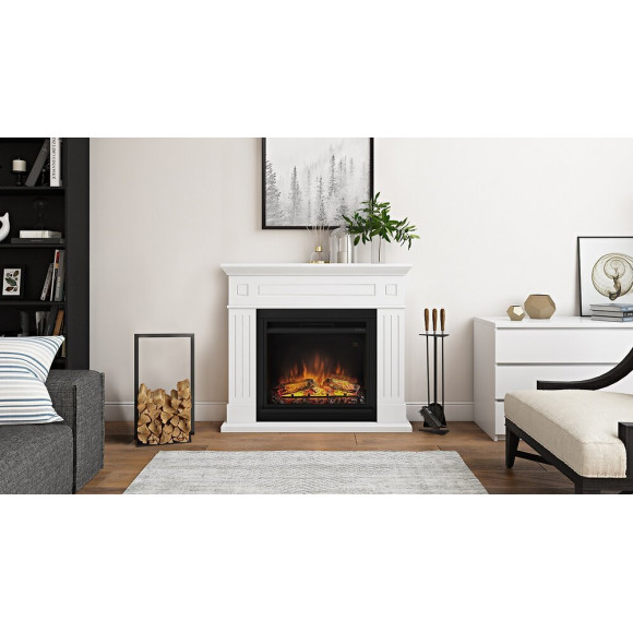 Cheminée Électrique Décorative "larsen" Blanche - Powerflame