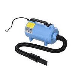 Séchoir Sèche-poils Toilettage Pour Chien Chat Animaux 2200 W - Température Vitesse Réglable - 3 Embouts - Bleu