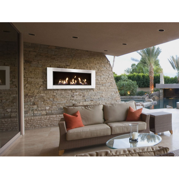 Cheminée Bioéthanol Murale En Acier Inoxydable Extra Large Avec 3 Feux Et Verre Trempé