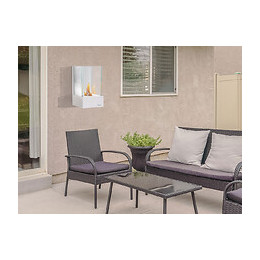 Cheminée Murale Bio-éthanol Ultra Design Épurée Blanche Intense, Avec Parois En Verre