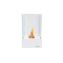 Cheminée Murale Bio-éthanol Ultra Design Épurée Blanche Intense, Avec Parois En Verre