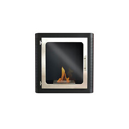 Cheminée Murale À L'éthanol Avec Porte Vitrée