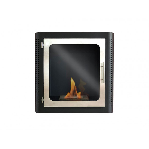 Cheminée Murale À L'éthanol Avec Porte Vitrée
