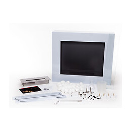 Cheminée Murale Bio-éthanol Laquée Gris Avec Verre De Protection