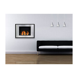 Cheminée Bio Murale - Inox Brossé Et Noir.