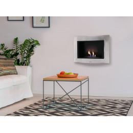 Cheminée Bio Éthanol Murale Avec Façade Inox Brossée