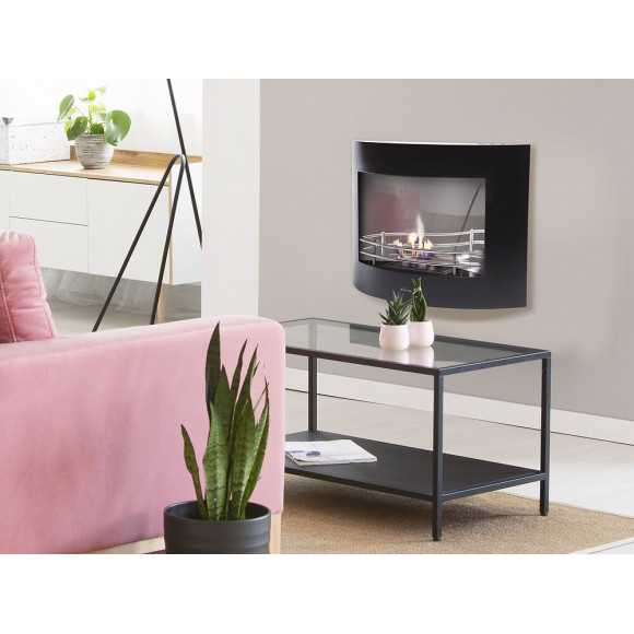 Cheminée Bio Éthanol Moderne Au Formes Arrondies Et Foyer Miroir