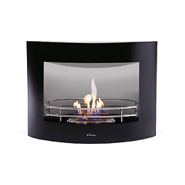 Cheminée Bio Éthanol Moderne Au Formes Arrondies Et Foyer Miroir