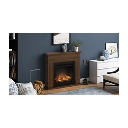 Cheminée Électrique Décorative "larsen" Bois De Noyer - Powerflame