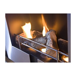 Cheminée Bioéthanol Murale - Acier Brossé Et Noir.