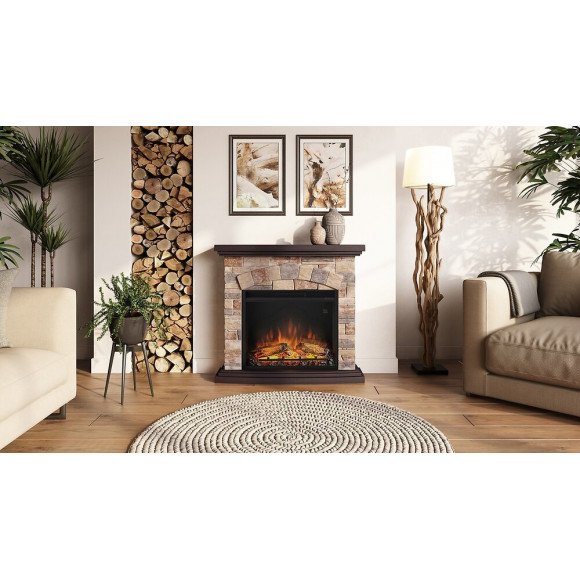 Cheminée Électrique Décorative "tori" Pierre Blanche - Powerflame