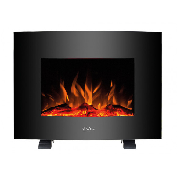 Cheminée Électrique Au Sol Ou Murale Avec Vitre Bombée