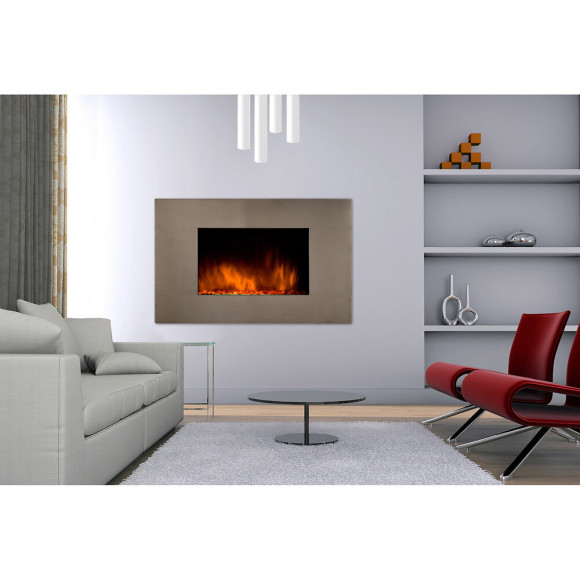 Cheminée Électrique 2000w Avec Télécommande - Pure Inox