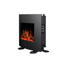 Cheminée Électrique Au Sol Ou Murale Avec Vitre Bombée