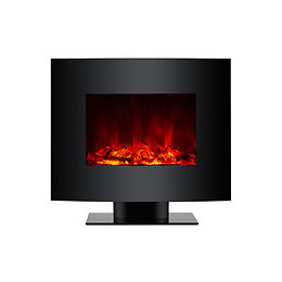 Cheminée De Sol Électrique Décorative Avec Façade Incurvée Avec Télécommande Et Programmateur