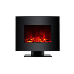 Cheminée De Sol Électrique Décorative Avec Façade Incurvée Avec Télécommande Et Programmateur