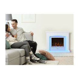 Cheminée De Sol Électrique Décorative Avec Éclairage Ambiant À Led