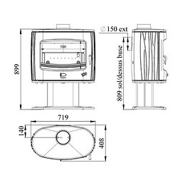 Poêle À Bois Fonte-eliot-8 Kw Godin - 388131