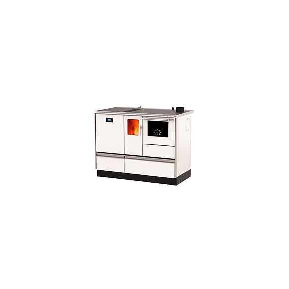 Cuisinière Granulés Avec Four Chauffage (4,8 Kw) + Bouilleur (15,2 Kw) Sannover 20 Kw Blanc