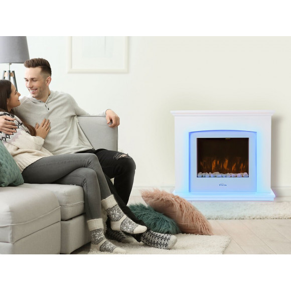 Cheminée De Sol Électrique Décorative Avec Éclairage Ambiant À Led