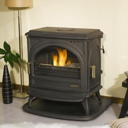 Poêle à bois fonte 10.5kW 5 étoiles Petit Carvin noir anthracite